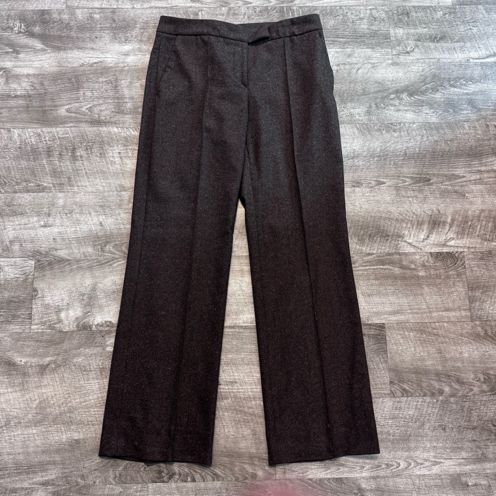 Burberry London Wool Silk Lined Brown Tailored Trousers Womens Sz. 4